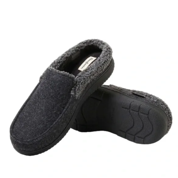 Dearfoams Slippers Mens Memory Foam Comfy Black Size 9/10 NEW - Picture 5 of 10